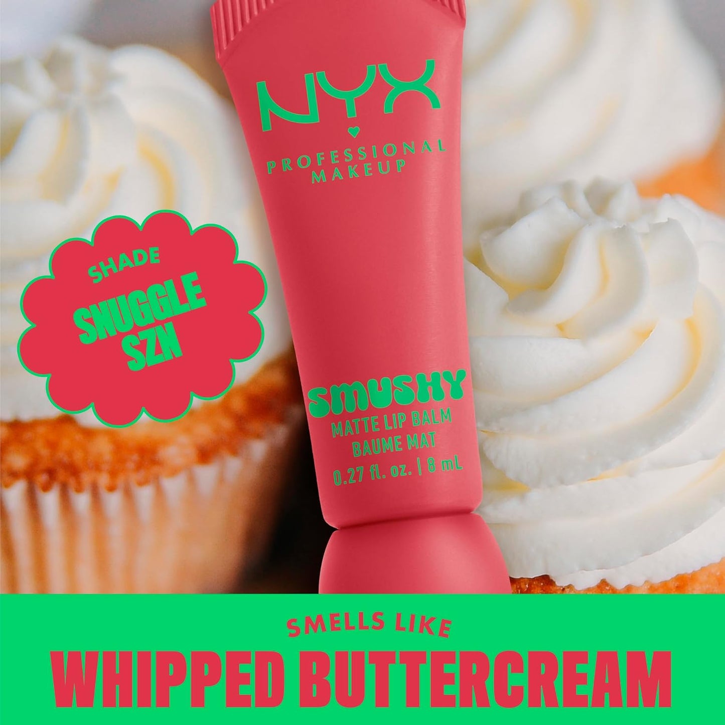 NYX PROFESSIONAL MAKEUP Smushy Matte Lip Balm, Tinted Lip Moisturizer with Soft, Matte Finish - Snuggle SZN (Blush Nude)