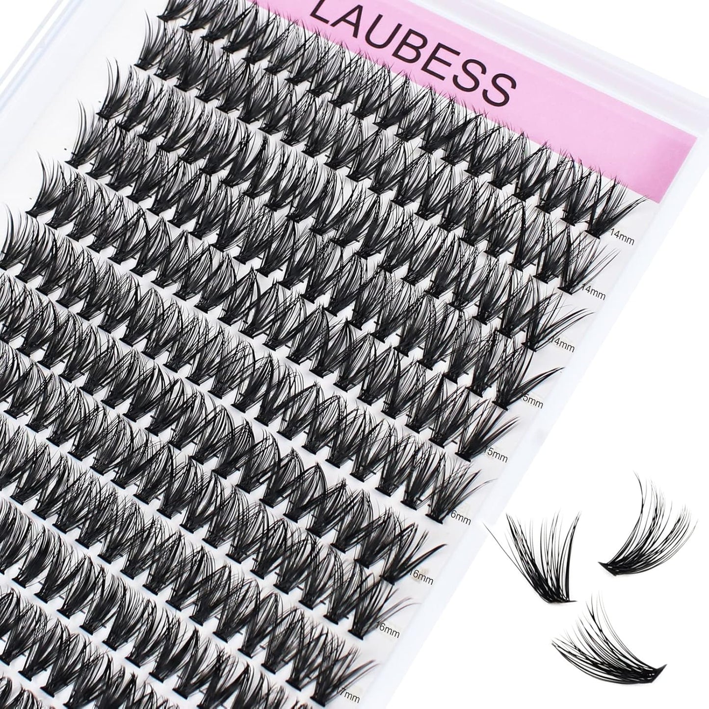 Eyelash Clusters LAUBESS Lash Clusters Individual Lashes Cluster Eyelash Extensions DIY at Home Waterproof Cluster Lashes (40D-0.07D-14-18)