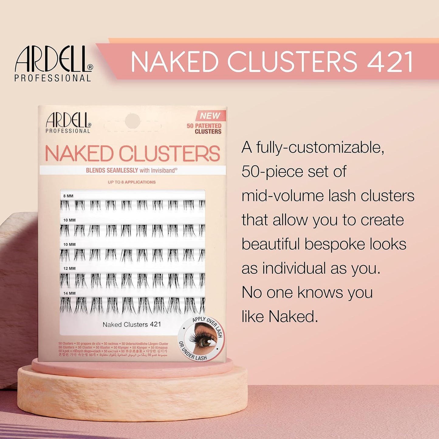 Ardell Naked Clusters 421, 50 Patented Clusters, Up to 8 Applications, 1-pack