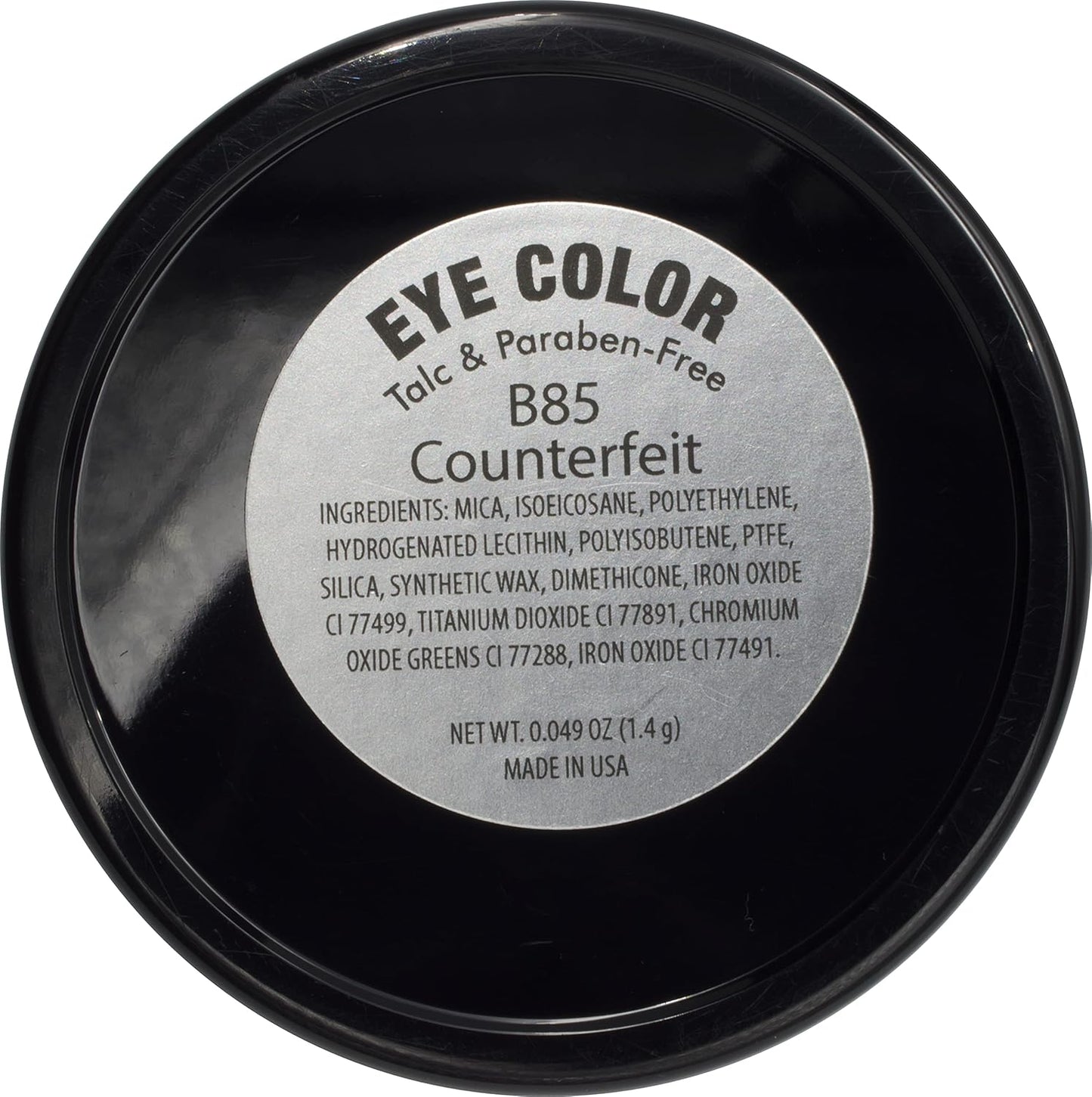 Counterfeit Shimmering Deep Forest Green Blue Grey Pressed Powder Single Vegan Eyeshadow; Talc, Paraben & Cruelty Free