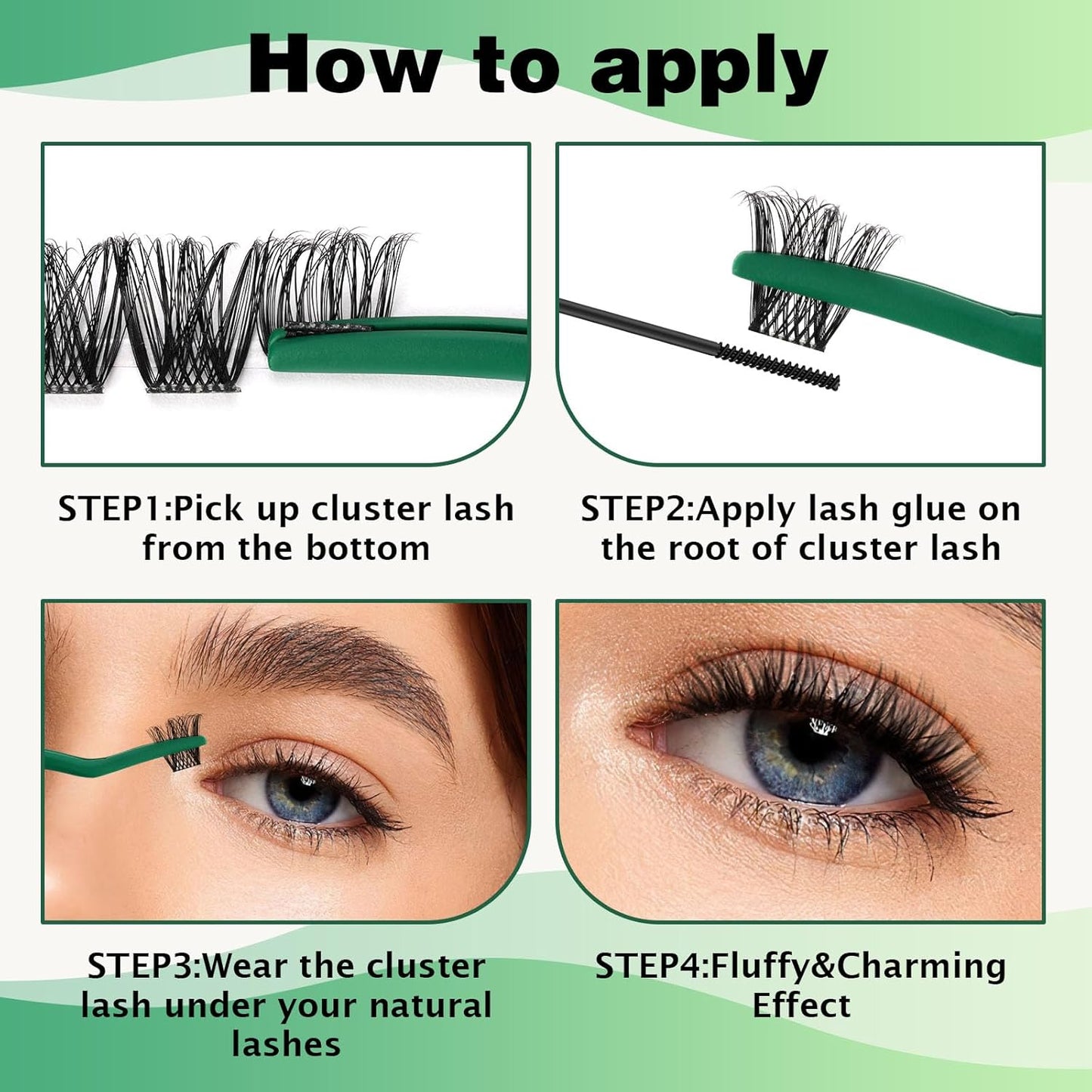 Lash Clusters 96pcs Individual Lashes Y01 D Curl 8-12MIX Cluster Lashes KEYYOU Volume Wispy Lash Extension Soft&Comfortable Easy DIY at Home(Y01,D-8-12MIX)