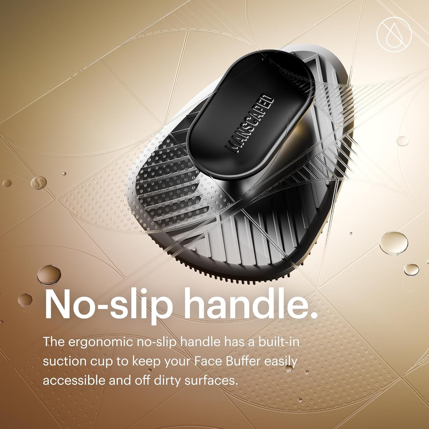 MANSCAPED® The Face Buffer - Men's Silicone Face Scrubber for Nourishing, Deep Cleaning & Exfoliating Your Skin, No-Slip Suction Cup Handle, Gentle Face Massage, 1-Pack