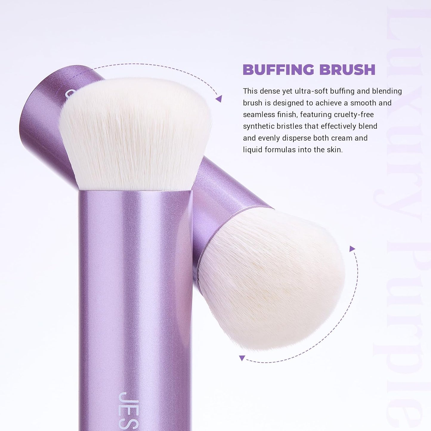 Jessup Professional Foundation Brush for Liquid, Cream and Powder, Large Dense Face Makeup Brush for Natural Flawless Finish, Luxury Purple AS004