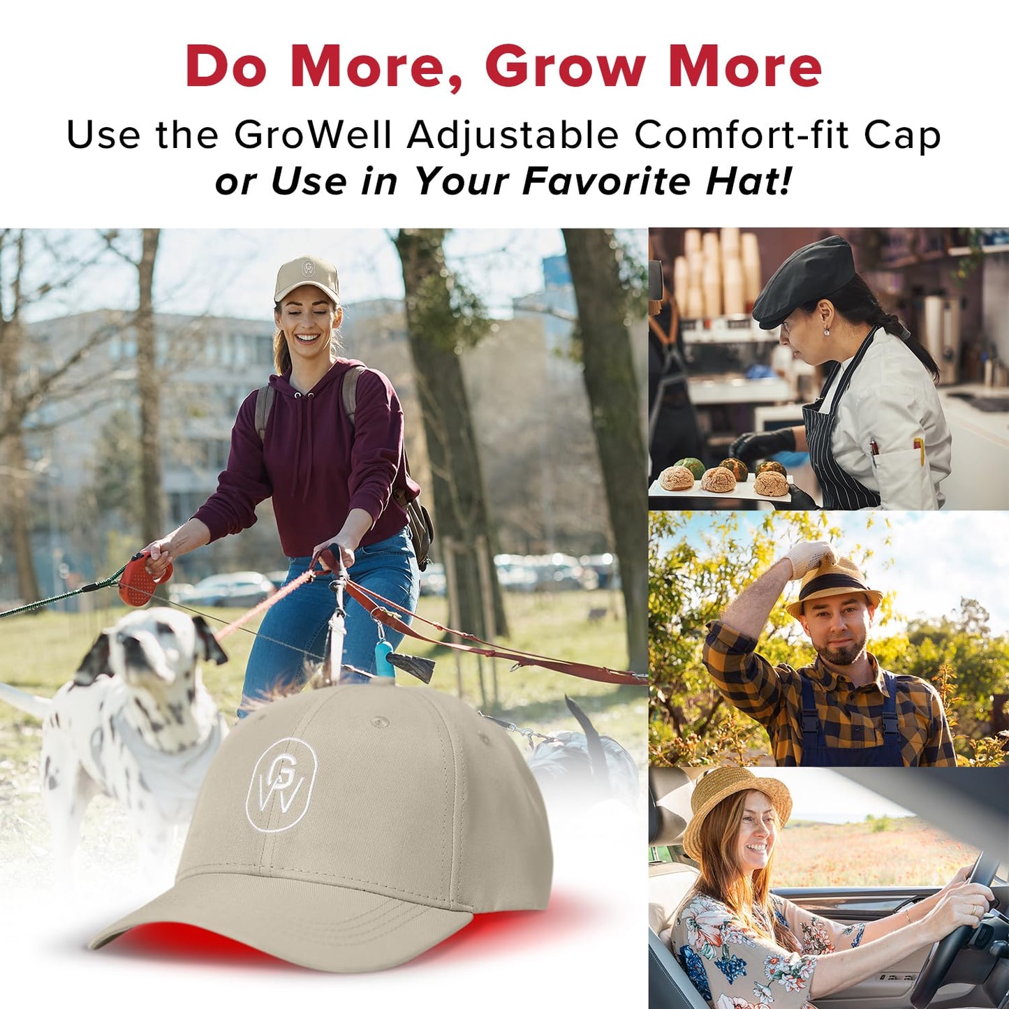 GroWell Red Light Therapy Hair Growth Cap – FDA Cleared Laser Treatment for Hair Regrowth and Reduced Shedding – LED & Laser Red Light Therapy Clinically Proven in Double-Blind Studies -Green