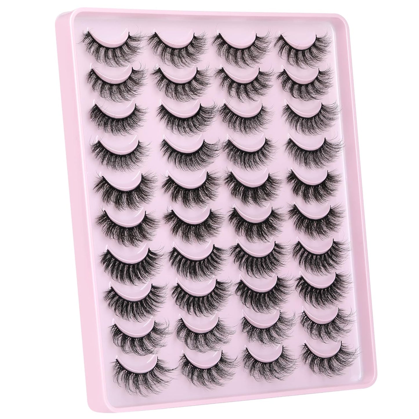 JIMIRE False Eyelashes Natural Fluffy Wispy Faux Mink Lashes 5D 14mm-18mm 5 Styles Mixed Lashes for Small Eyes Natural Look Fake Eyelashes 20 Pairs Multipack