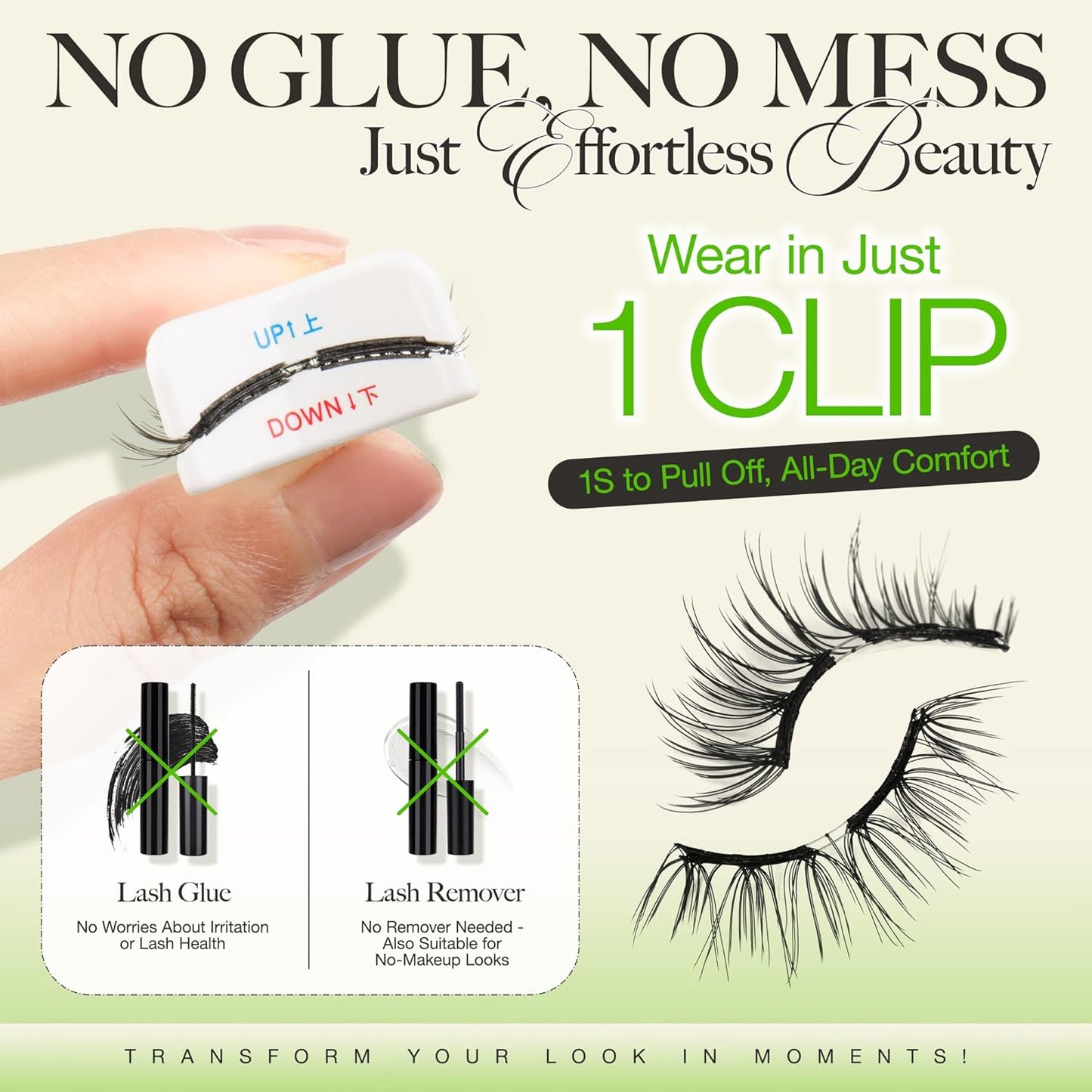 LASHVIEW Upgrade Soft Magnetic Eyelashes Natural Look, Reusable Magnetic Lashes, No Glue Needed, Windproof & Waterproof for All-Day Comfort (L15)