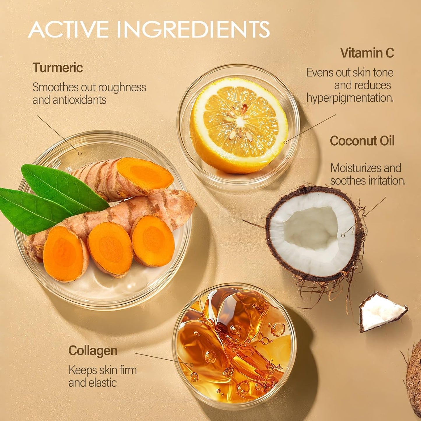 Turmeric Body Scrub Vitamin C Exfoliating Body Scrub With Collagen And Coconut Oil Body Exfoliator Dead Skin Remover Smooth And Hydrated Natural Scrub For Butt Bikini Area With Loofah