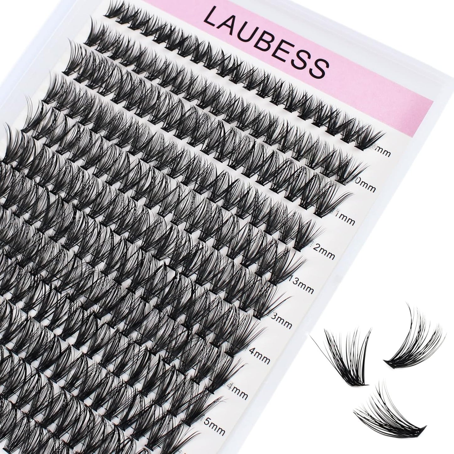 Lash Clusters LAUBESS Individual Lashes Waterproof Eyelash Clusters Mixed Tray Cluster Eyelash Extensions Soft Cluster Lashes for Beginners(40D-C-8-14)