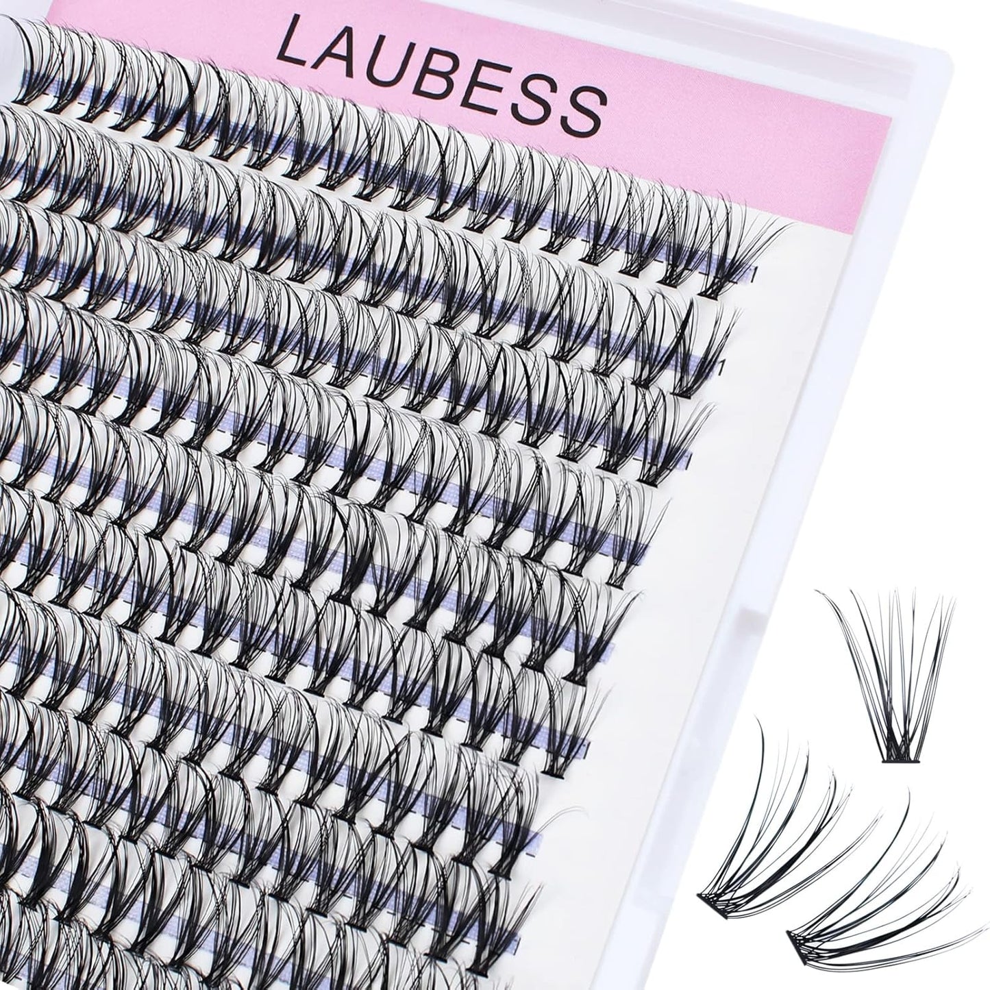 Eyelash Clusters LAUBESS Lash Clusters Individual Lashes Cluster Eyelash Extensions DIY at Home Waterproof Cluster Lashes (20D-0.07D-15)