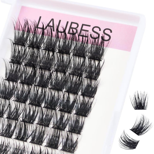 Lash Clusters 72pcs Individual Lashes D Curl Cluster Lashes 0.07mm Thickness Eyelash Clusters DIY Lash Extension Kit Cluster Eyelash Extensions (03-0.07D, 14mm)