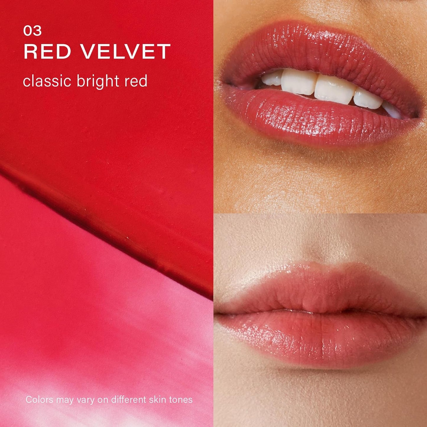 Melixir Vegan Lip Butter (12 Colors), Hydrating Tinted Lip Balm Stick, Bee-Free, Petrolatum-Free, Plant-Based, Moisturizes Dry & Chapped Lips With Shea Butter, Sheer, Natural Finish - #03 Red Velvet