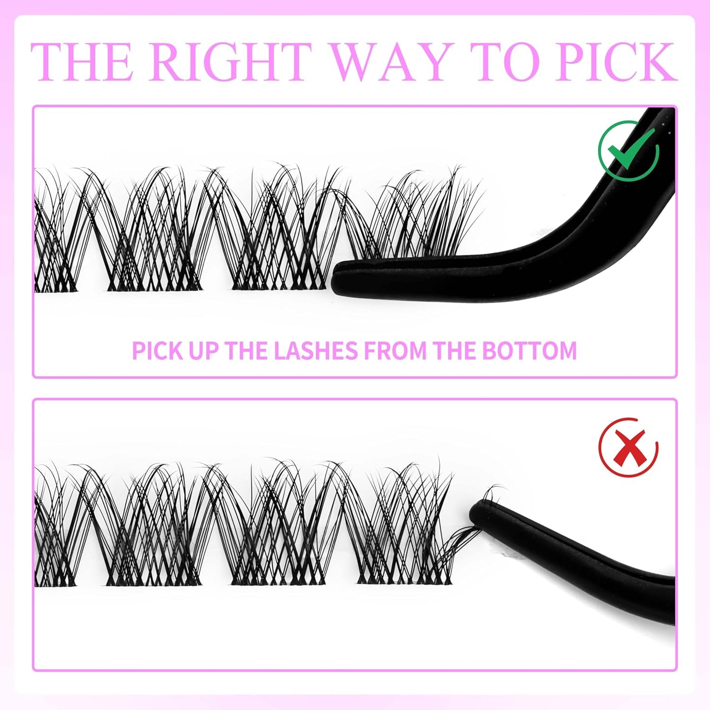 VEYESBEAUTY Lash Clusters Kit Individual Eyelash Extensions Thin & Invisible Band DIY False Eyelashes Newbie's Five-Second Series Wispy Lash Tray, LuxeBold KIT with Bond&Seal Remover Applicator