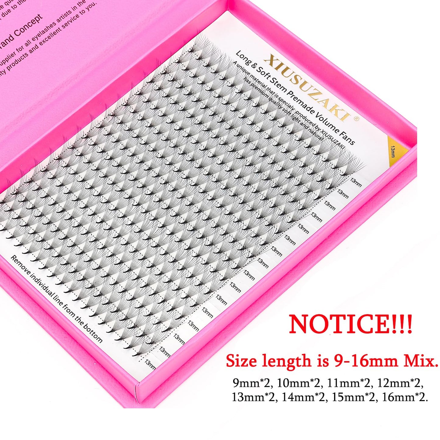 Premade Fans Eyelash Extensions 12D Volume Lash Extensions 0.07 Thickness Eyelash Extension D Curl Premade Lash Fans Mix 9-16mm Fluffy Soft Handmade Lash Fan(12D-0.07-D,9-16mm)