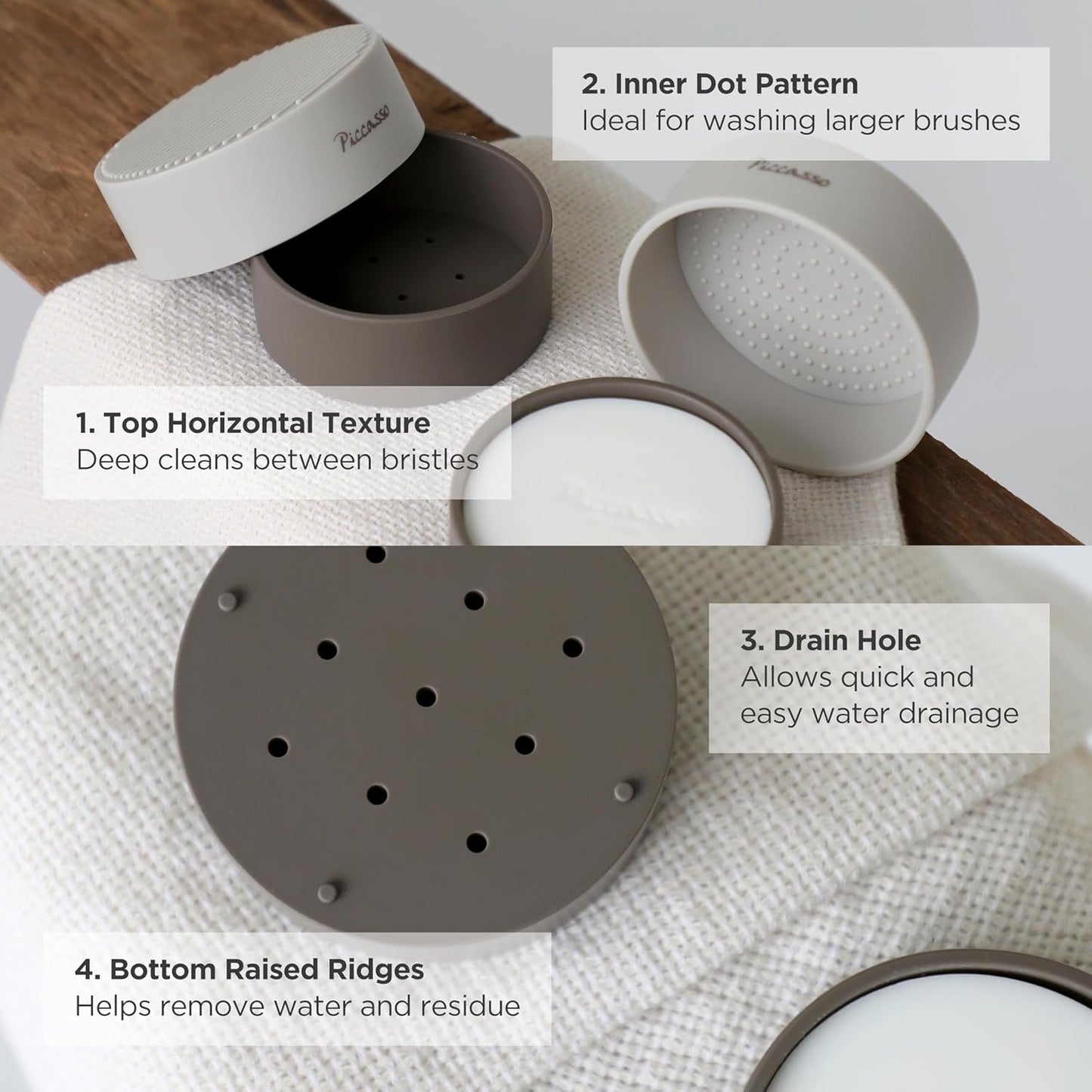 Piccasso Brush Cleaner – Makeup Brush Cleaner Cleanser Soap for Deep Cleaning, Gentle Brush Cleaner for Makeup Brushes, Professional Brush Cleaner Make Up Solid Cleanser