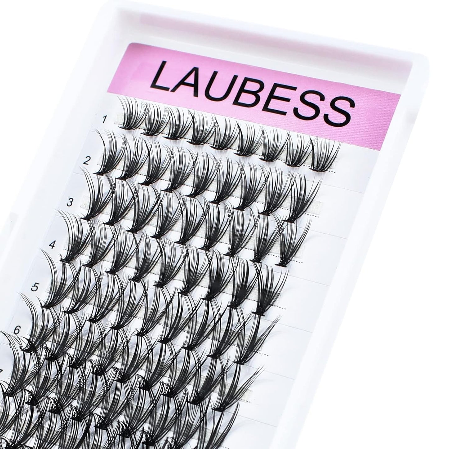 Lash Clusters LAUBESS Individual Lashes Waterproof Eyelash Clusters Mixed Tray Cluster Eyelash Extensions Soft Cluster Lashes for Beginners (20D-D-14)