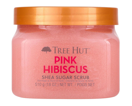Tree Hut Shea Sugar Scrub - Pink Hibiscus - 18 oz - Exfoliating Body Scrub for Smooth, Glowing Skin - Made with Real Sugar and Shea Butter