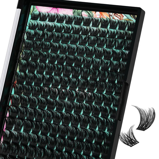 Lash Clusters Wet Look 168Pcs Eyelash Cluster Ultra-Thin Lash Band Eyelashes Extensions Spiky Anime Wide Span Lashes(Tulip,D-Mix10-18mm)