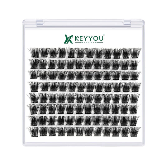 Lash Clusters,96 Pcs Cluster Lashes D Curl 12mm DIY Lash Extensions Eyelash Clusters,KEYYOU Volume Wispy Individual Lashes Soft&Comfortable Easy DIY at Home(Y05,D-12mm)