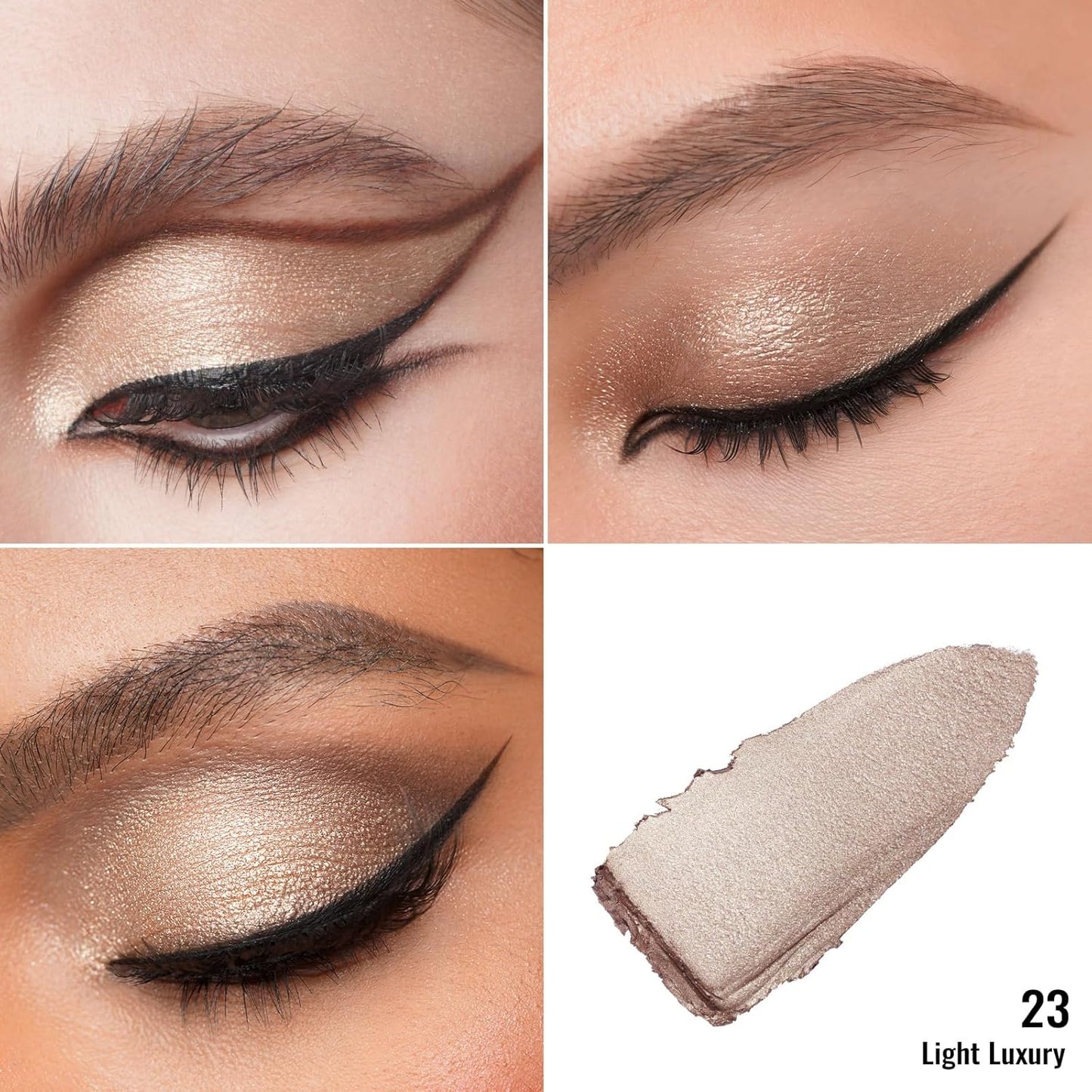 Oulac Shimmer Cream Eyeshadow also for Highlighter Blendable Eye Shadow Waterproof&Long Lasting with Moisturizing Formula Soft Shimmer Eye Make-up,Vegan & Cruelty-Free,6g 23