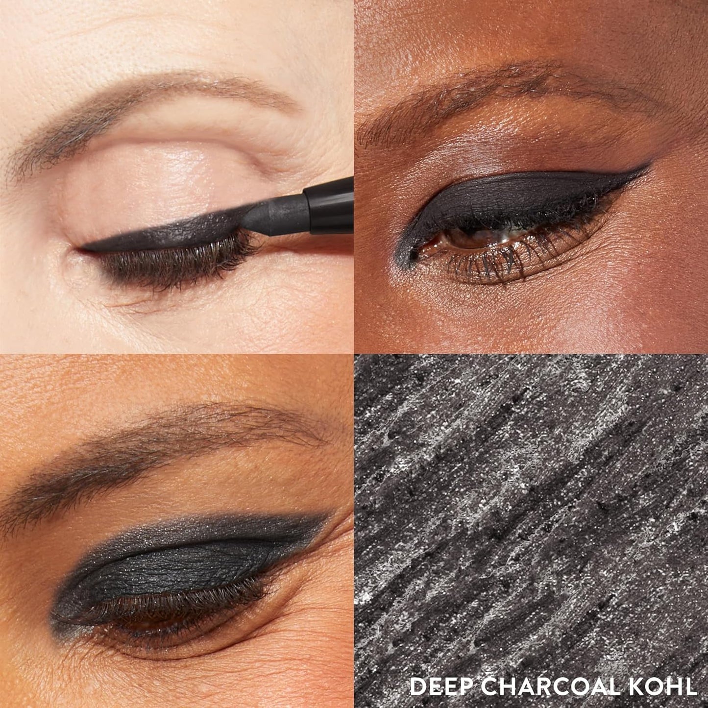 LAURA GELLER NEW YORK Kajal Longwear Kohl Eyeliner Pencil - Deep Charcoal Kohl - Caffeine and Vitamin E - Smooth & Blendable Liner - Built-In Sharpener