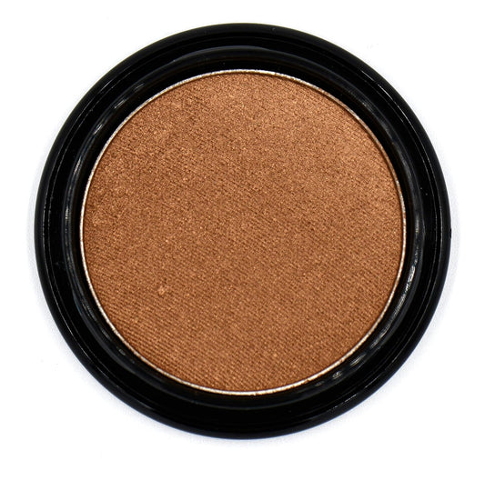 Sun Drenched Cinnamon Chocolate Brown Bronze Almond Gold Shimmer Pressed Powder Single Eyeshadow; Talc, Paraben & Cruelty Free