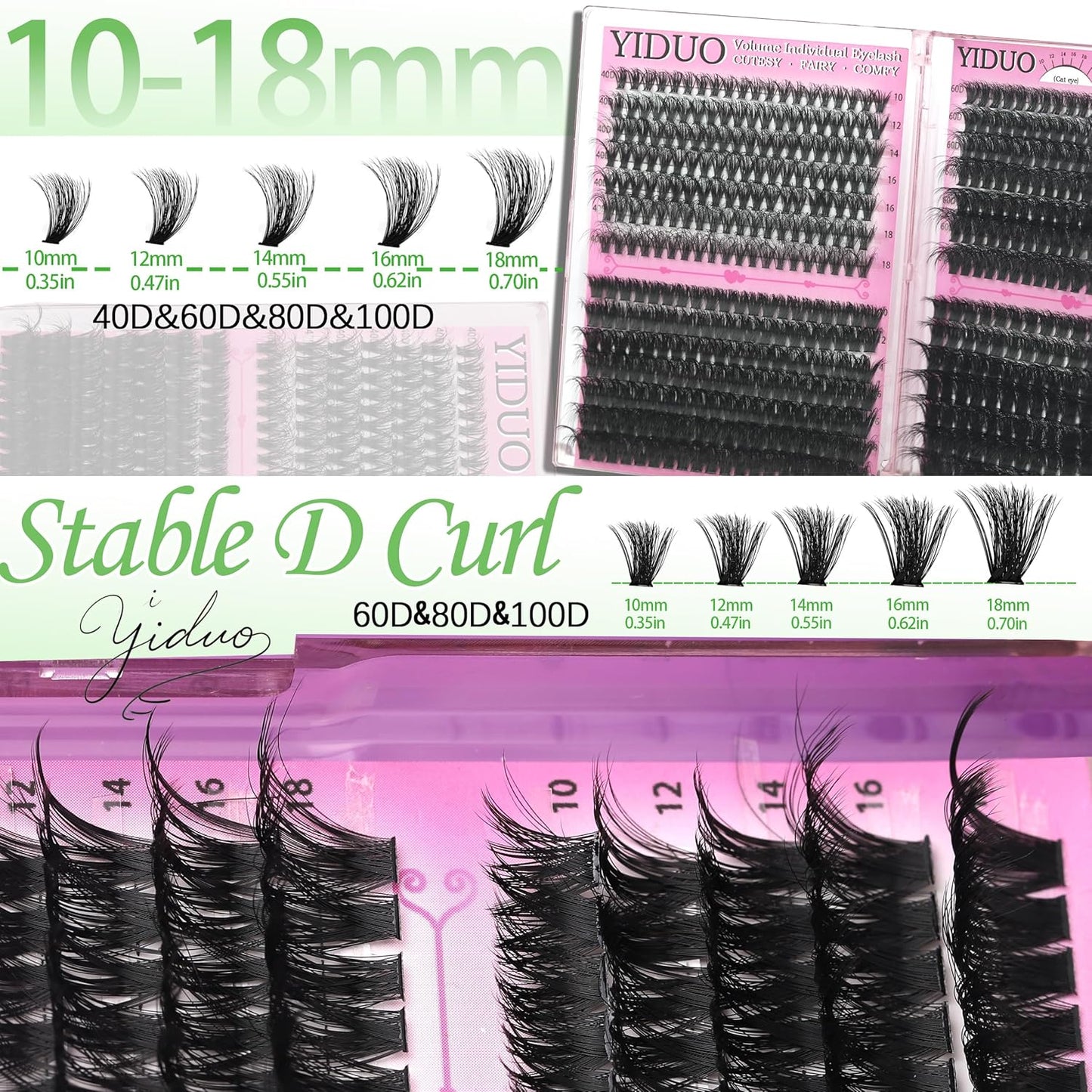 6 Box Mix Lashes Clusters Kit Gift Packs 1686Pcs with 2X Bond&Seal Volume Mega/Bottom Soft Extension False Eyelash D Curl Wispy Natural DIY Individual Fake Eyelashes for Beginners Bulk Pack