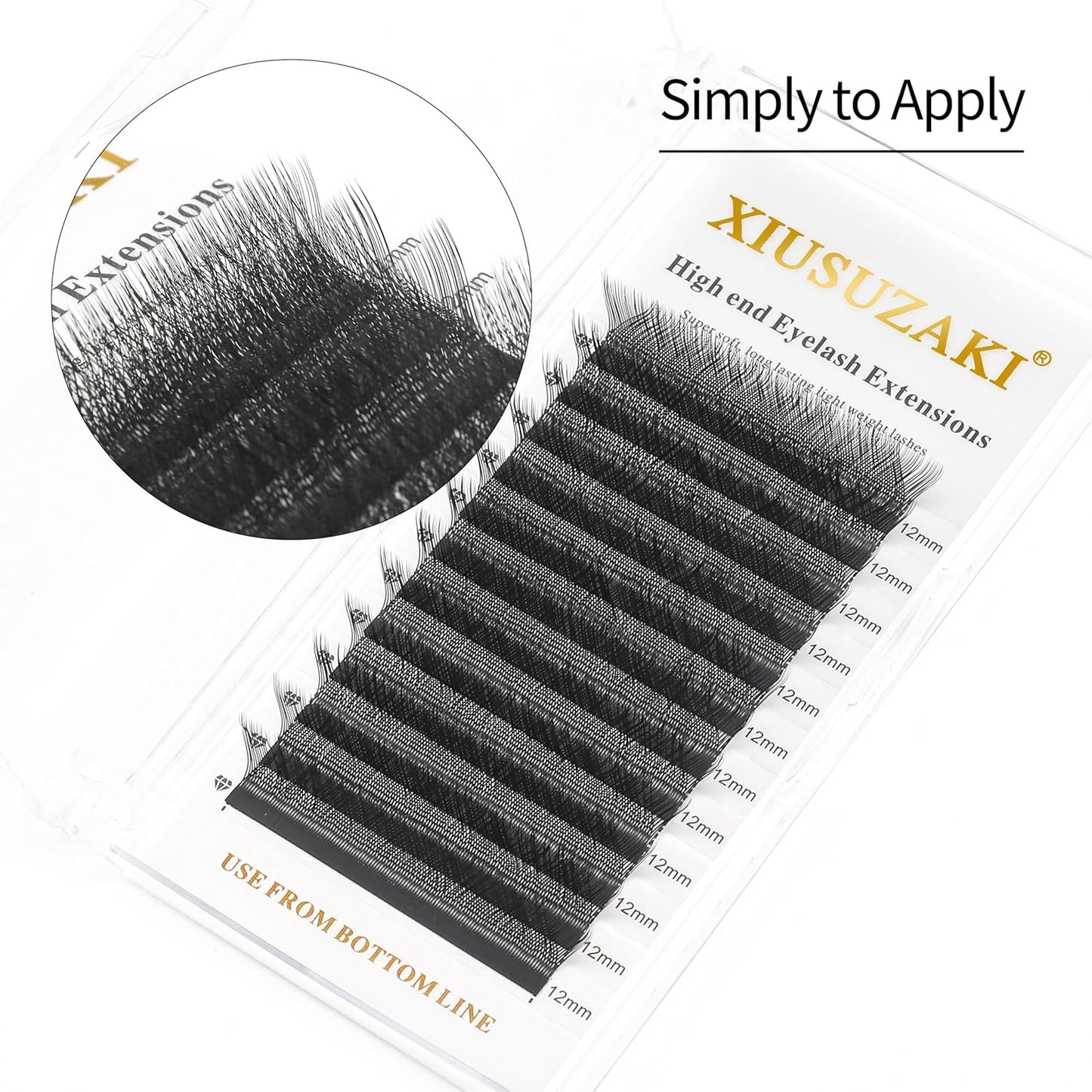 W Lash Extensions 4D Eyelash Extensions W Shape 0.07mm Thickness L Curl 10mm Premade Fans W Lashes Individual Lashes Matte Black 12 Rows False Eyelashes Volume Lashes(W-4D-0.07-L,10mm)